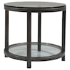 Artistica Artistica Metal Per Se Round End Table with Glass Top and One Shelf