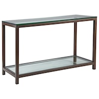 Per Se Console Table with Glass Top and One Shelf