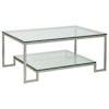 Artistica Artistica Metal Bonaire Rectangular Cocktail Table with Glass Top and One Shelf