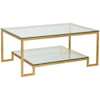 Artistica Artistica Metal Bonaire Rectangular Cocktail Table with Glass Top and One Shelf