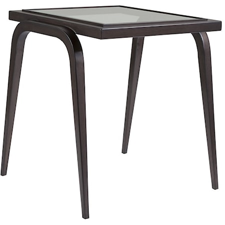 Mitchum Rectangular End Table with Glass Top