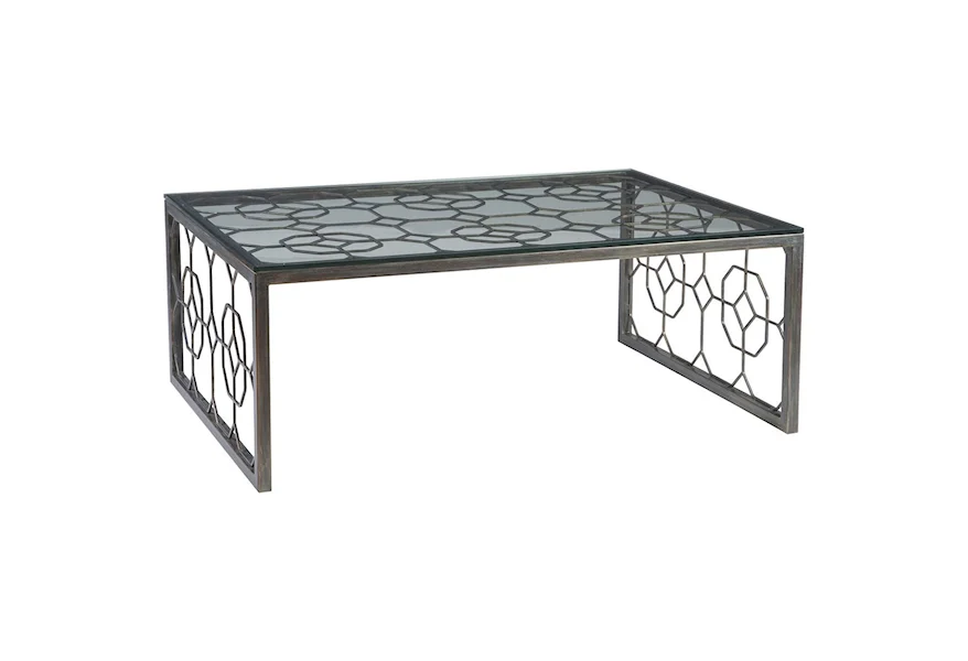 Artistica Metal Honeycomb Rectangular Cocktail Table by Artistica at Z & R Furniture