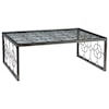Artistica Artistica Metal Honeycomb Rectangular Cocktail Table with Glass Top