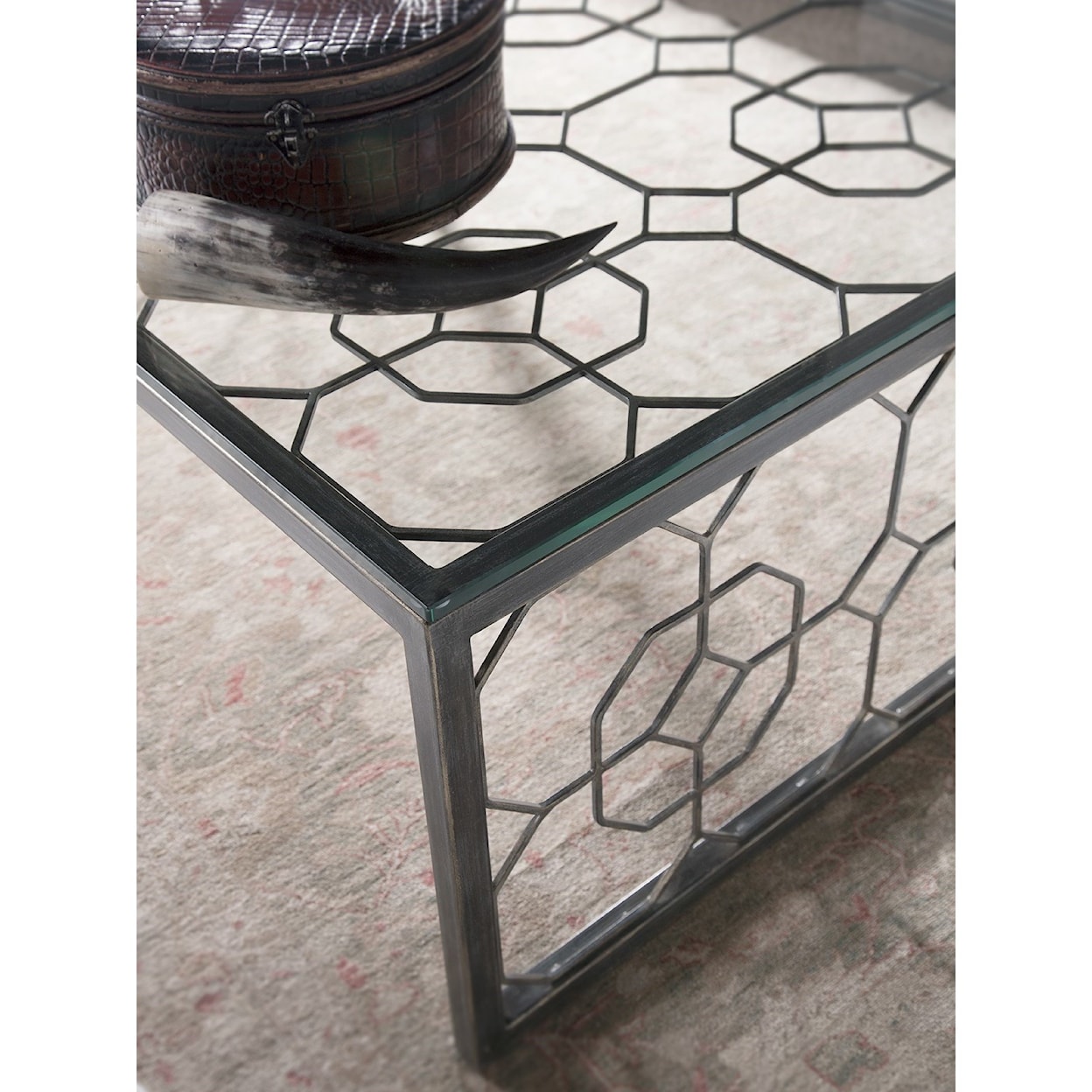 Artistica Artistica Metal Honeycomb Rectangular Cocktail Table