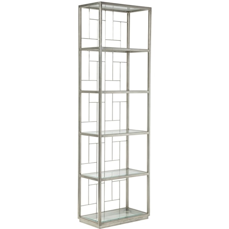 Honeycomb Mid Geo Slim Etagere with Five Glass Shelves