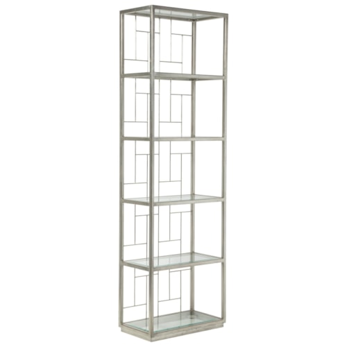 Honeycomb Mid Geo Slim Etagere with Five Glass Shelves