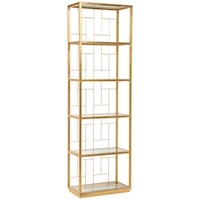 Honeycomb Mid Geo Slim Etagere with Five Glass Shelves