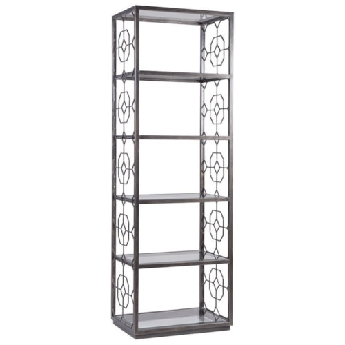 Honeycomb Slim Etagere with Five Glass Shelves