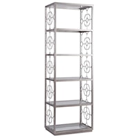 Honeycomb Slim Etagere with Five Glass Shelves