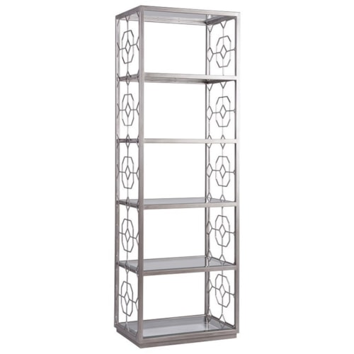 Honeycomb Slim Etagere with Five Glass Shelves