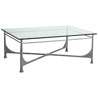 Bruno Transitional Rectangular Cocktail Table with Glass Top