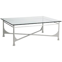 Bruno Transitional Rectangular Cocktail Table with Glass Top