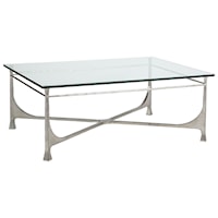 Bruno Transitional Rectangular Cocktail Table with Glass Top