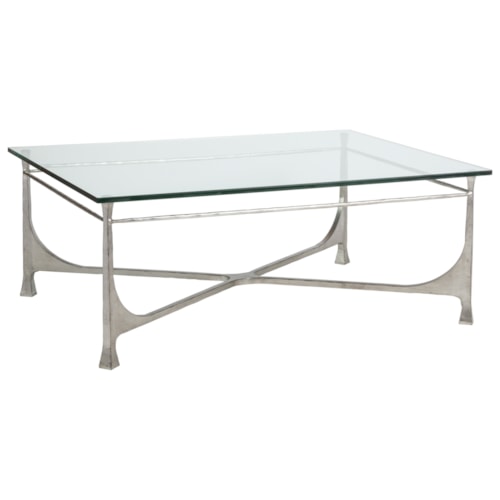 Bruno Transitional Rectangular Cocktail Table with Glass Top