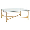 Artistica Artistica Metal Bruno Transitional Rectangular Cocktail Table with Glass Top