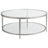 Claret Round Metal Cocktail Table with Glass Top