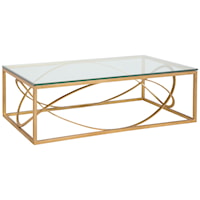 Ellipse Contemporary Rectangular Cocktail Table with Glass Top