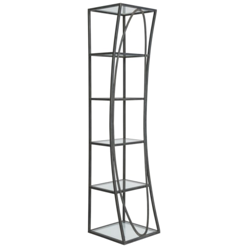 Ellipse Contemporary Slim Etagere Bookcase
