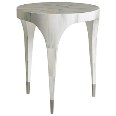 Contemporary Round Faux Horn Chairside Table