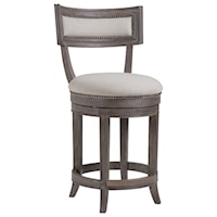 Apertif Upholstered Swivel Counter Stool with Nailheads