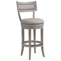 Apertif Upholstered Swivel Barstool with Nailheads