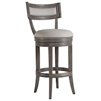 Apertif Upholstered Swivel Barstool with Nailheads