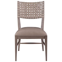 Milo Side Chair with Woven Leather Back