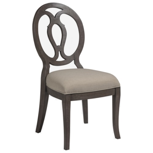 Axiom Oval Back Side Chair with Upholstered Seat