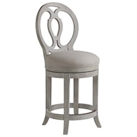 Axiom Oval Back Swivel Counter Stool with Upholstered Seat