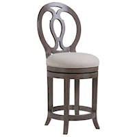 Axiom Oval Back Swivel Counter Stool with Upholstered Seat