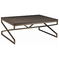Edict Rectangular Cocktail Table with Metal Base