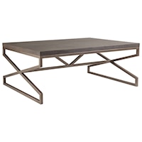 Edict Rectangular Cocktail Table with Metal Base
