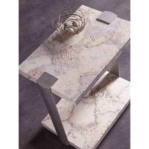 Contemporary Spot Table With Fossilized Coral