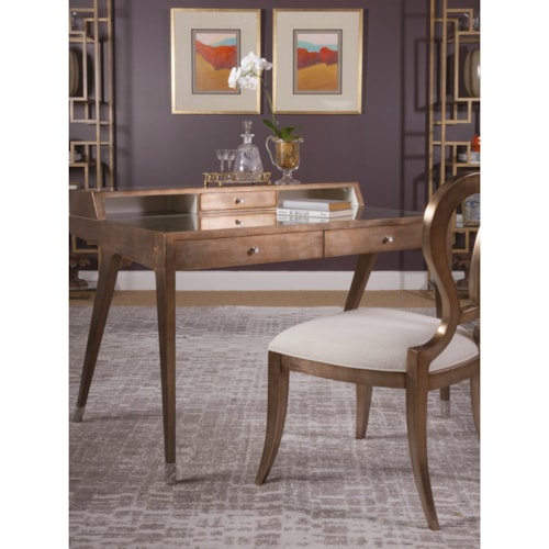 Transitional Table Desk with 3 Drawers