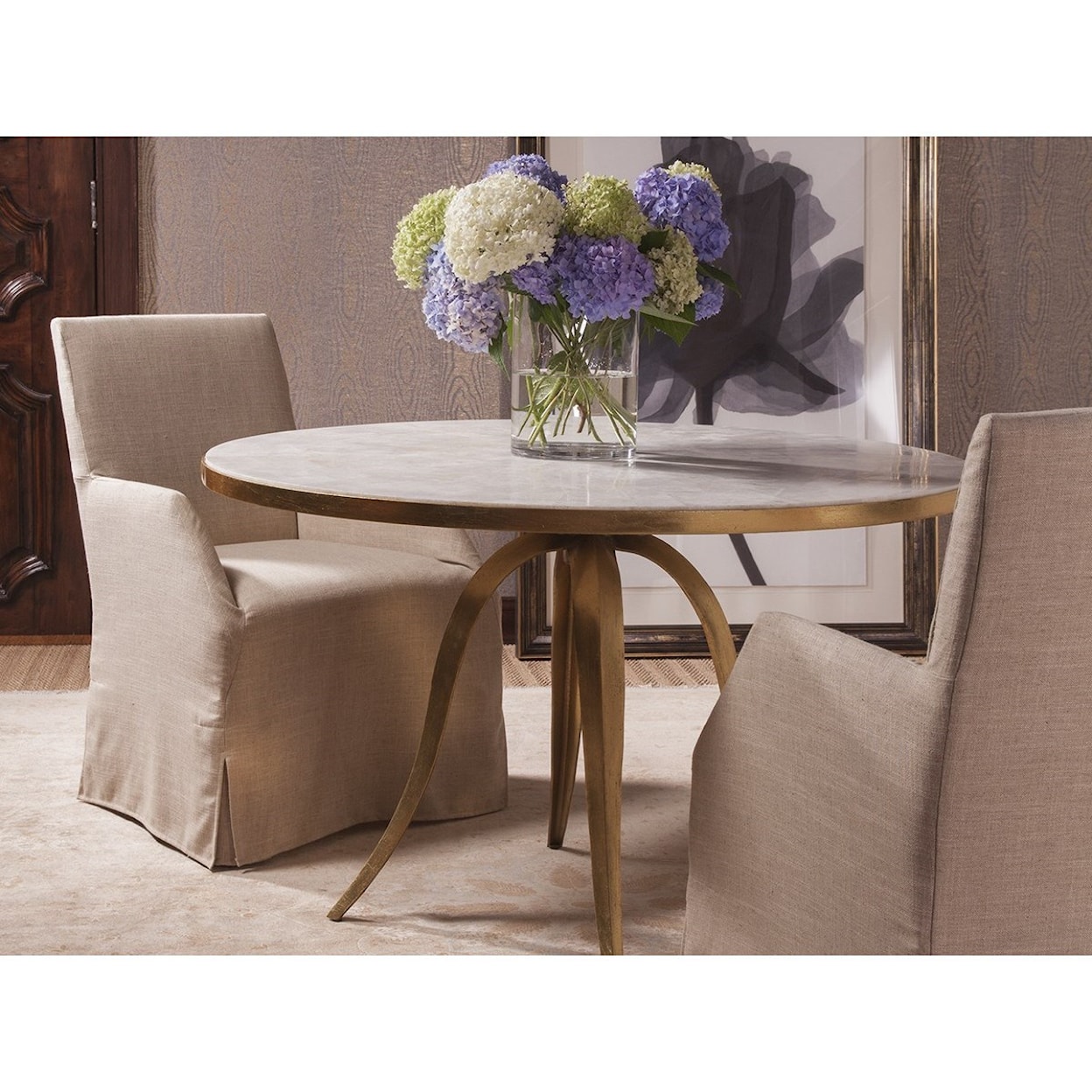 Artistica Crystal Stone Round Dining Table