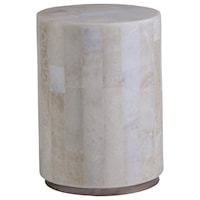 Transitional Round White Onyx Spot Table