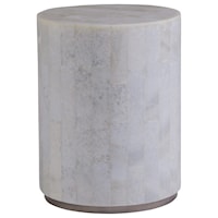 Transitional 18" Round White Onyx Spot Table