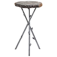 Shane Spot Table with Solid Petrified Wood Top