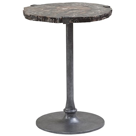 Kane Spot Table with Petrified Wood Veneers