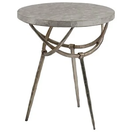 Contemporary Round Spot Table with Capiz Shell Top