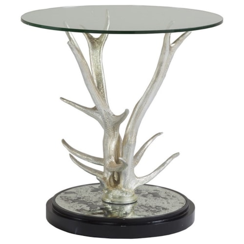 Contemporary Spot Table with Faux Antler Decoration