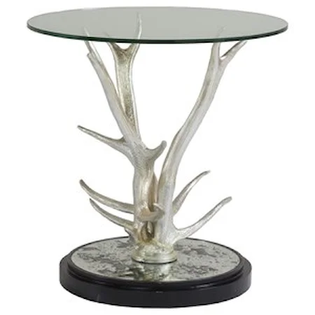 Contemporary Spot Table with Faux Antler Decoration 