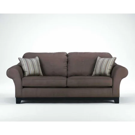 Contemporary Sofa with Exposed Wood Feet