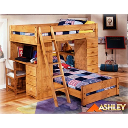 Loft Bed w/Desk and dresser