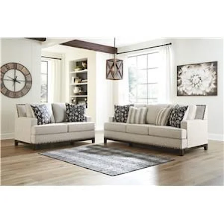 Linen Sofa and Loveseat Set