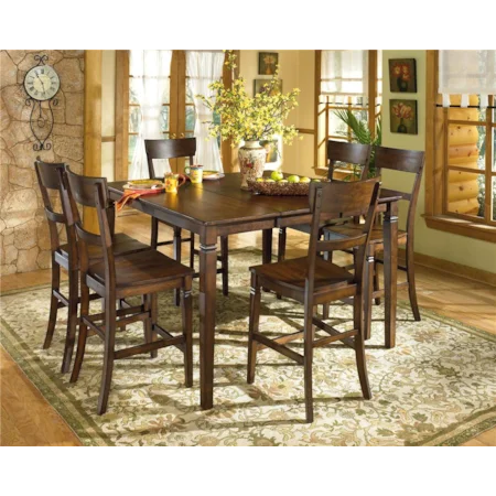 Butterfly Leaf Counter Height Table and 6 Bar Stools