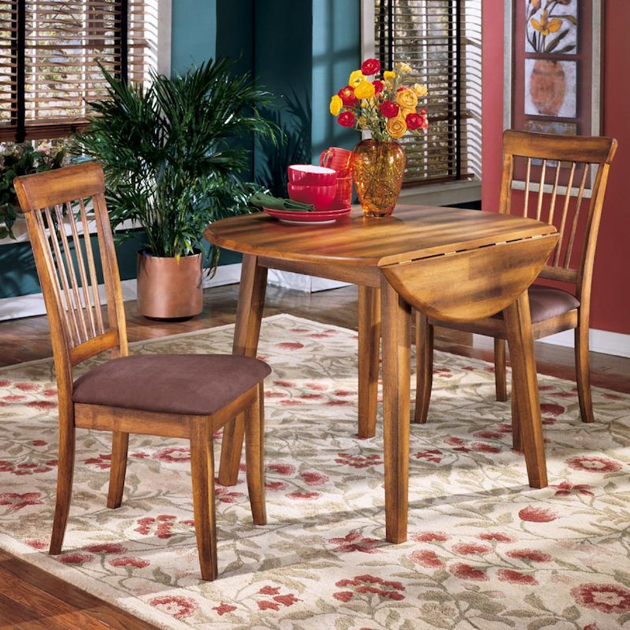 Ashley Furniture Berringer 3-Piece Drop Leaf Table & Side Chair Set