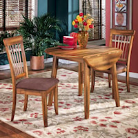 3-Piece Drop Leaf Table & 2 Upholstered Side Chairs
