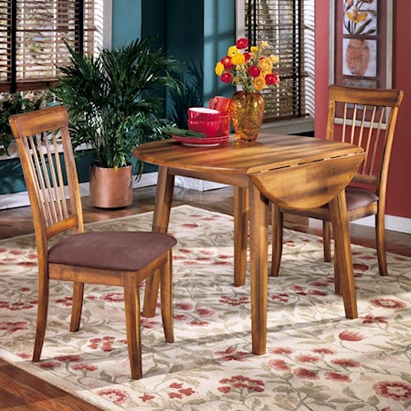 3-Piece Drop Leaf Table & 2 Upholstered Side Chairs