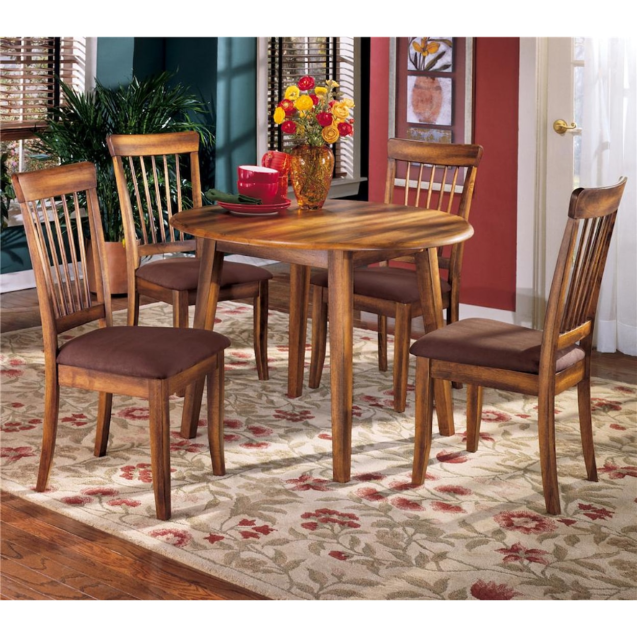 Ashley Furniture Berringer 5-Piece Drop Leaf Table & Side Chair Set